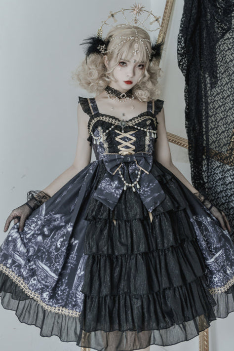 Golden Chic Princess Suspender Dress