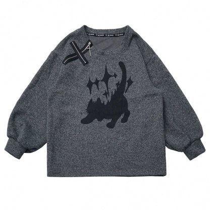 グレーウィンタープレッピーカレッジロングトップス+ショートトップス+スカート+パンツ+シャツ