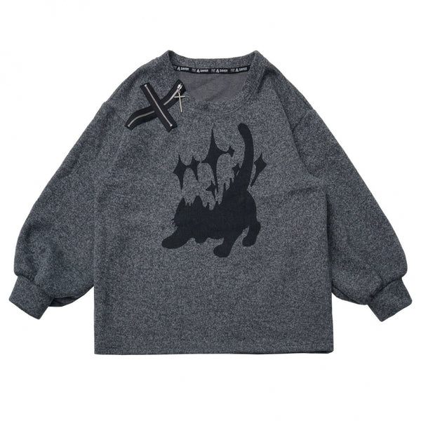 グレーウィンタープレッピーカレッジロングトップス+ショートトップス+スカート+パンツ+シャツ