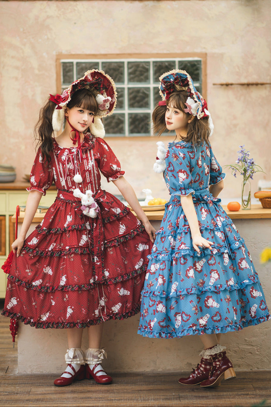 [Pre-order Deadline: January 31] Forest Berry Rabbit Series Daily Puff Sleeve Dress