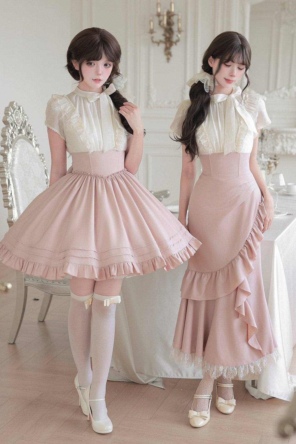 Blush Corset Ruffle Dress