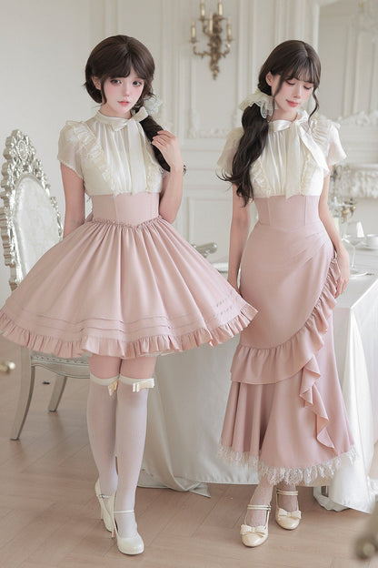 Blush Corset Ruffle Dress