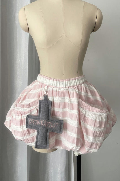 Pink Stripe Pumpkin Lantern Skirt