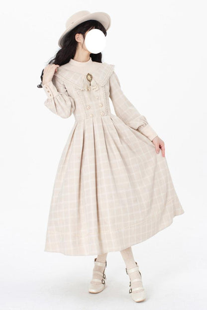 [Reservation product] Fontaine Brokrassical Elegant Check Layered Dress