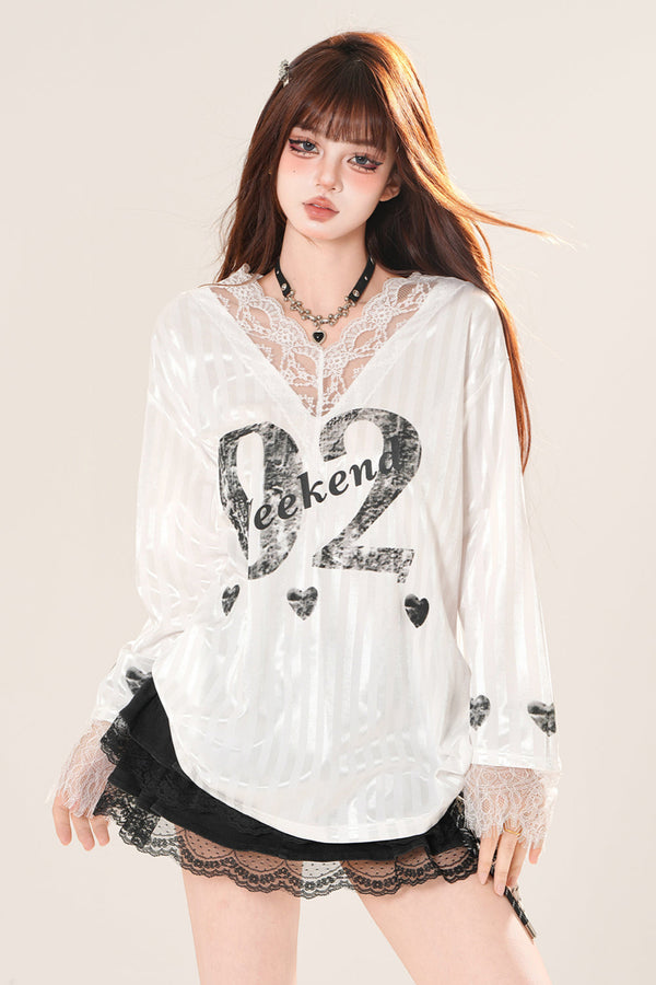 ブリティッシュパステルVネックTシャツ