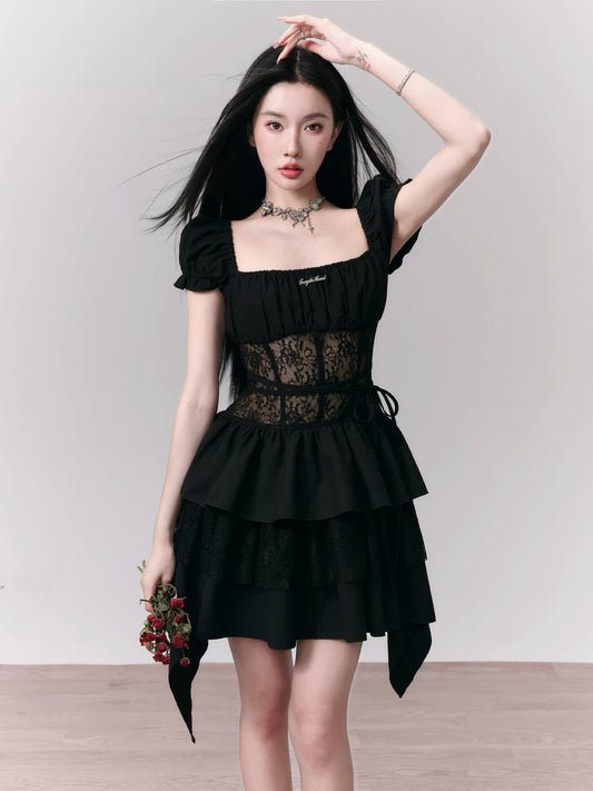 Black Romance Sweet Spicy Lace Dress