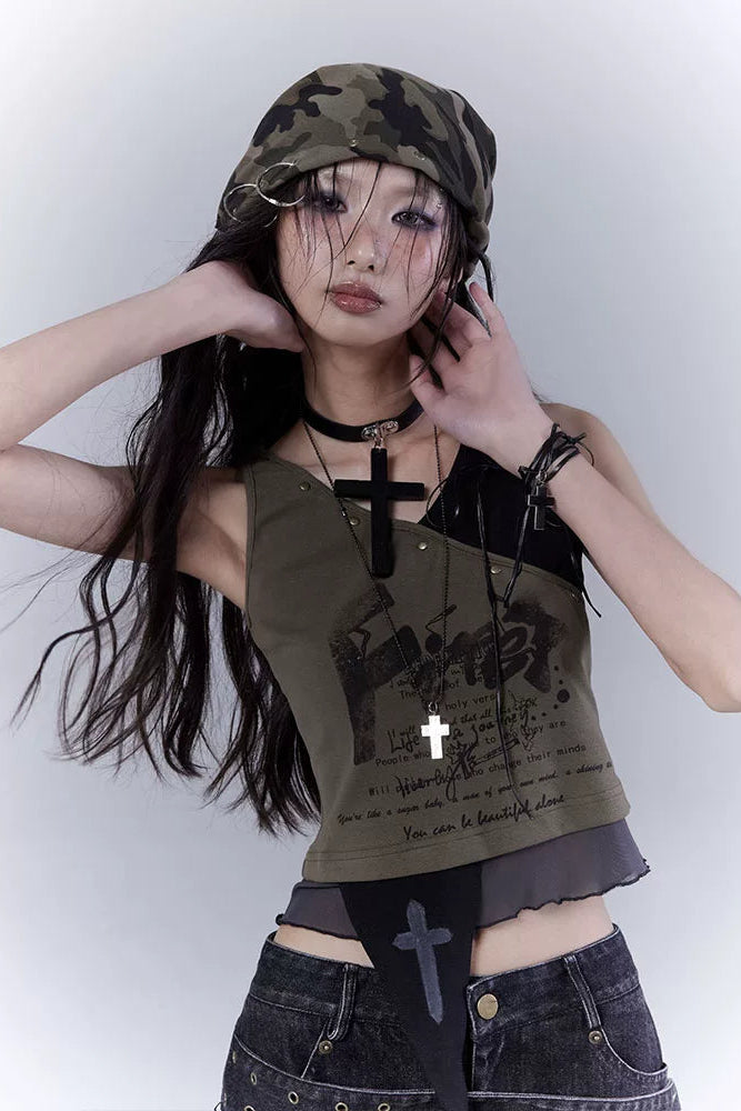 パラレルウェイストランドプリンテッドトップス