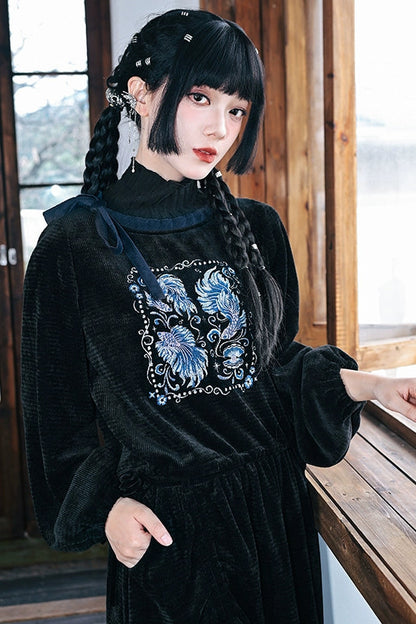 チャイナダークデザイントップス