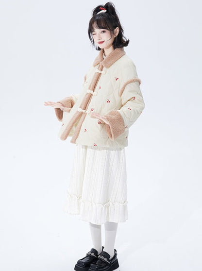 Cherry Retro Boa Cotton Jacket