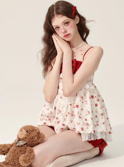 31 mai 20 heures soldes] Less eye rose dream bow doll shirt suspender sweet T-shirt women