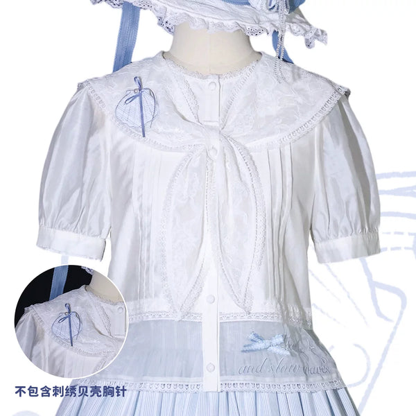 Blue Marine Fairy Lace Lolita Dress + Top + Skirt