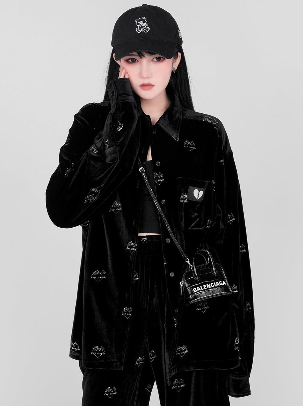 Frame Love Design Niche Velvet Shirt Outerwear