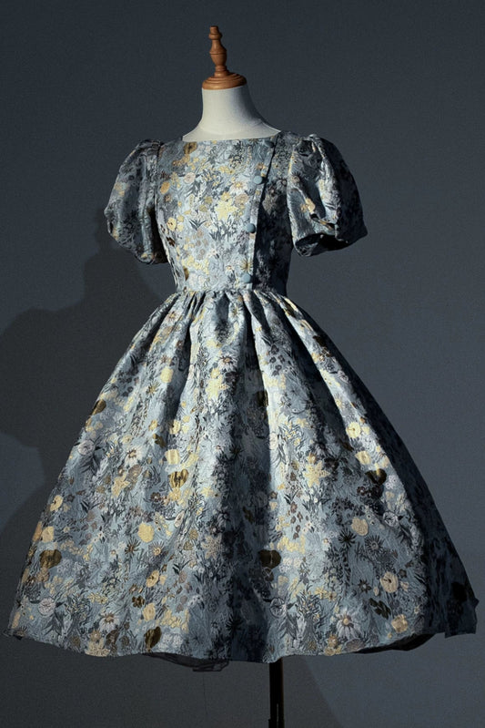 골든 플라워 디자인 드레스 + 스커트 + 코트 + 베스트