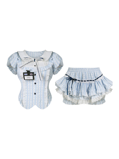 Coconut College Stripe Top & Cake Skirt