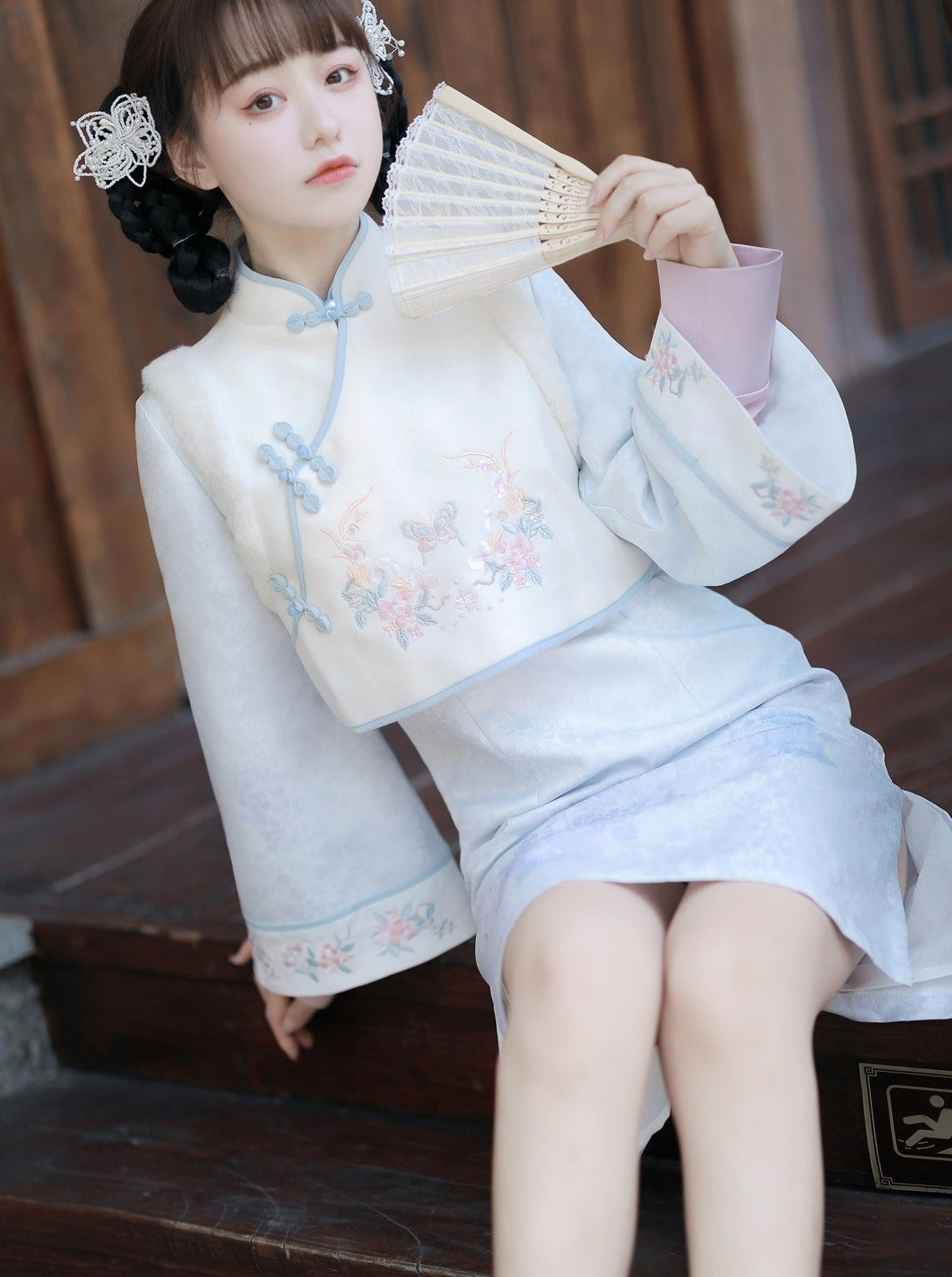 Pastel Chinese Dress + Chinese Vest