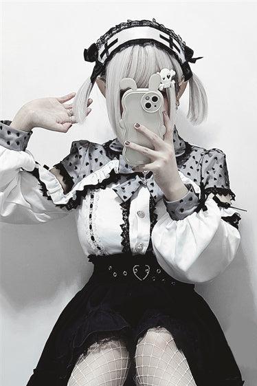 【予約商品】レースリボンオフショルダーシャツ