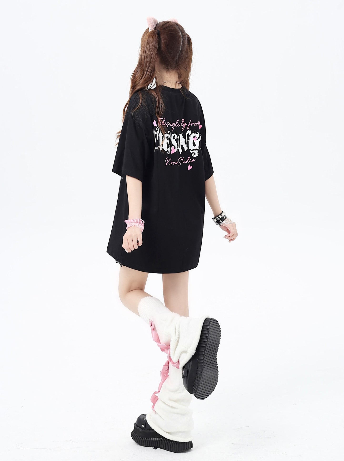 [5.31 limited time 95% off] American bow print street sweet cool short sleeve summer casual loose and versatile T-shirt