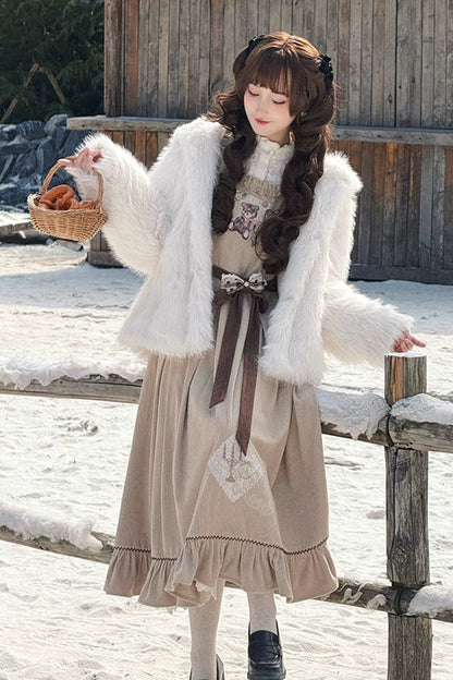 Antique Lace Corduroy Dress