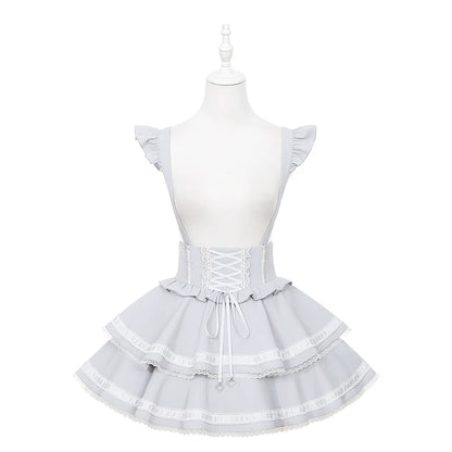 [Pre-Order] Angelcore Off-Shoulder Top + Tiered Skirt