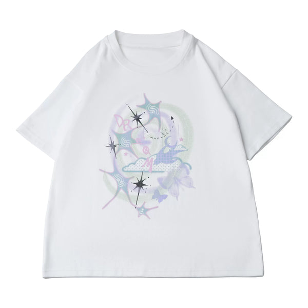 幻惑ネビュラドリーミープリントTシャツ+スカート+レッグウォーマー