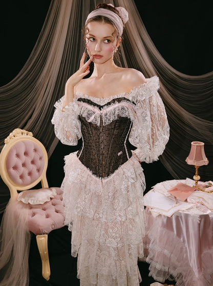 Retro Girl Lace Corset Top