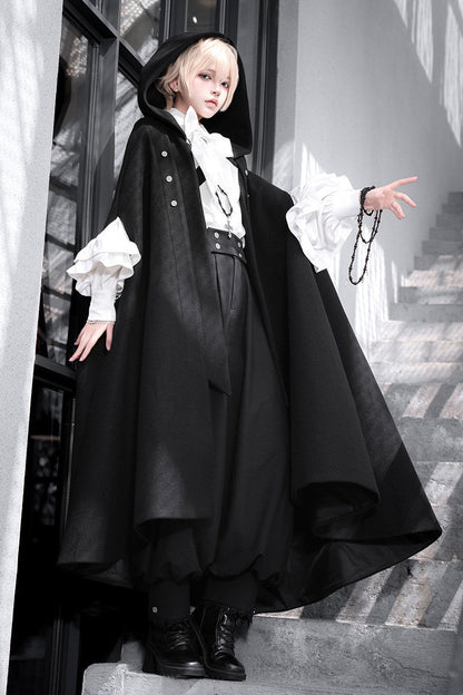 Elegant Oversized Cape Shirt and Trousers Set-Up