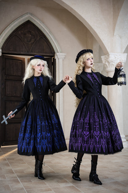 【12月27日予約締切】チャーチエンブロイダリーエレガントポインテッドカラーゴシックドレス