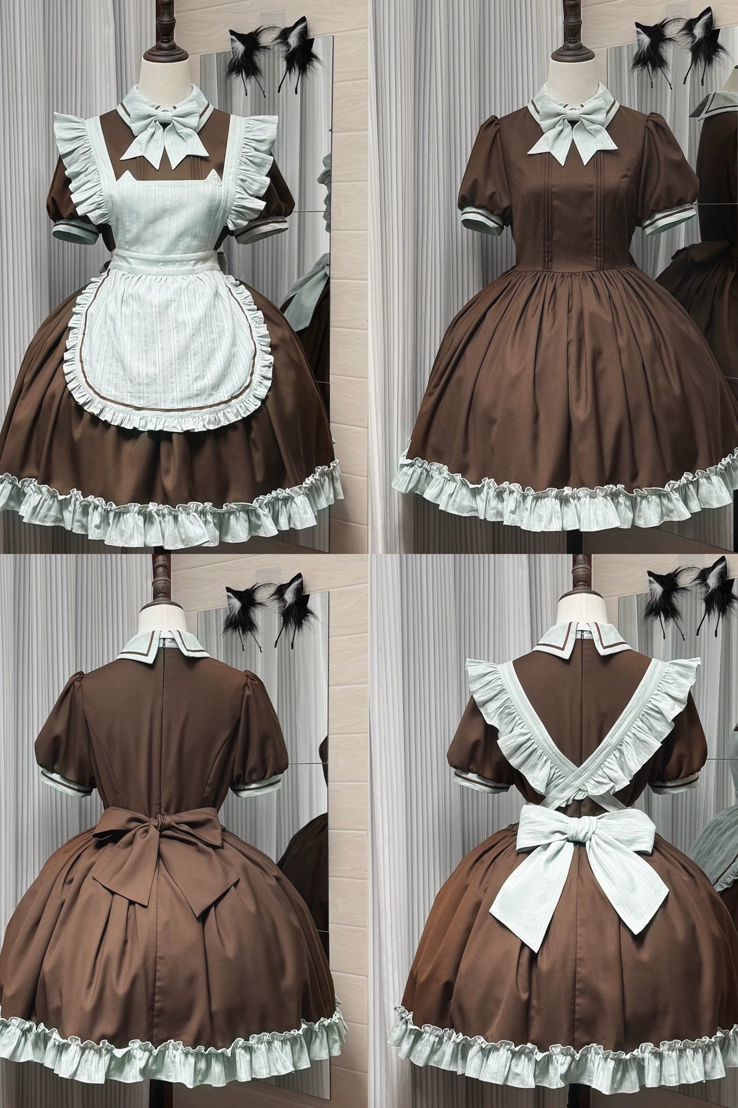 Mint Blackberry Lolita Dress + Apron + Tie