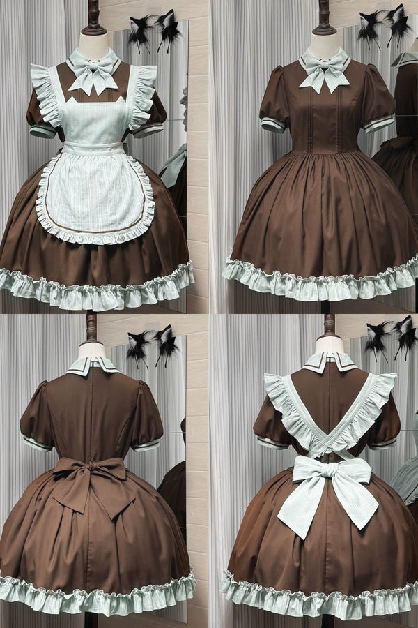 Mint Blackberry Lolita Dress + Apron + Tie