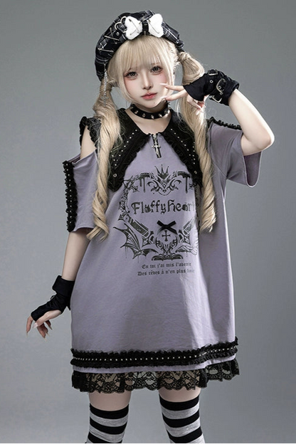 Witch Apprentice Subculture T-shirt Dress + Suspender Apron