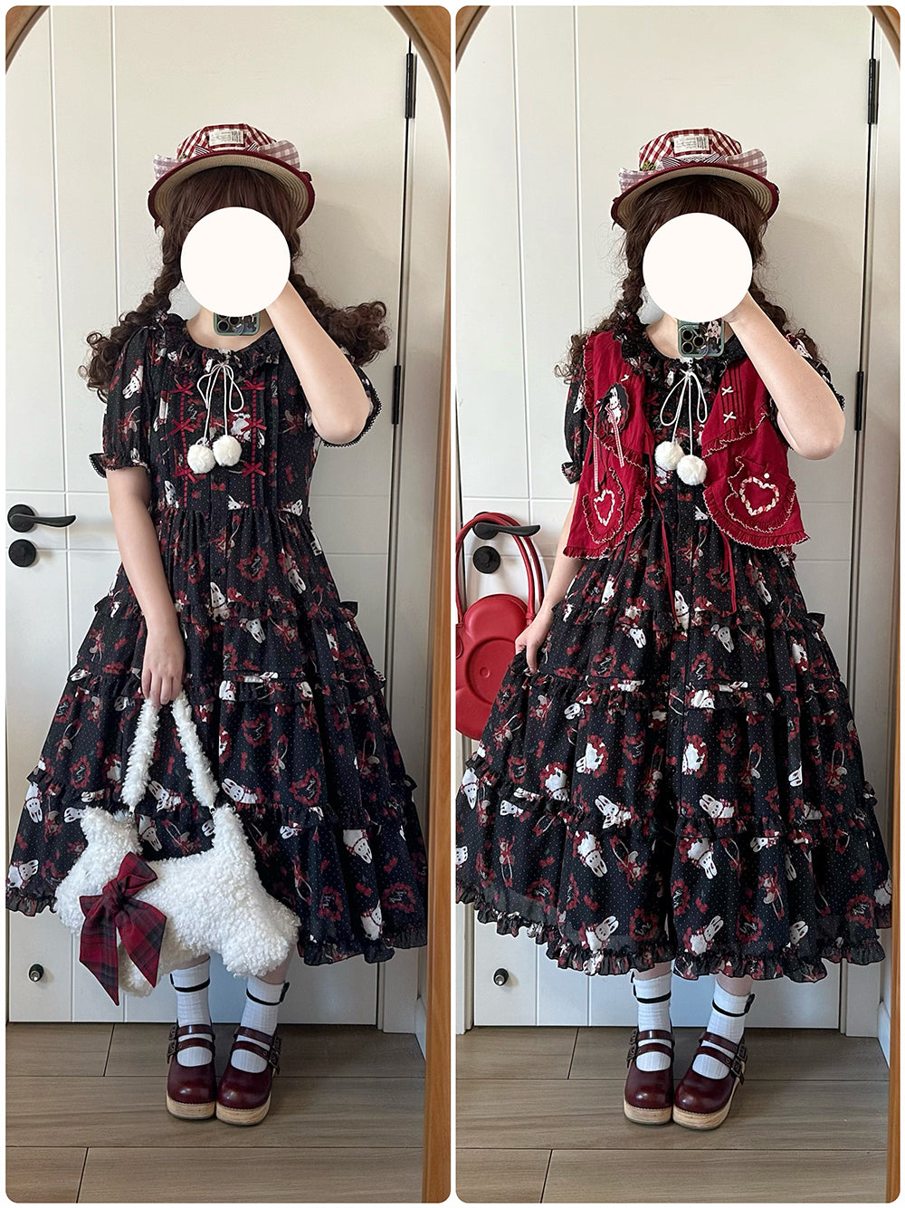 [Pre-order Deadline: January 31] Forest Berry Rabbit Series Daily Puff Sleeve Dress