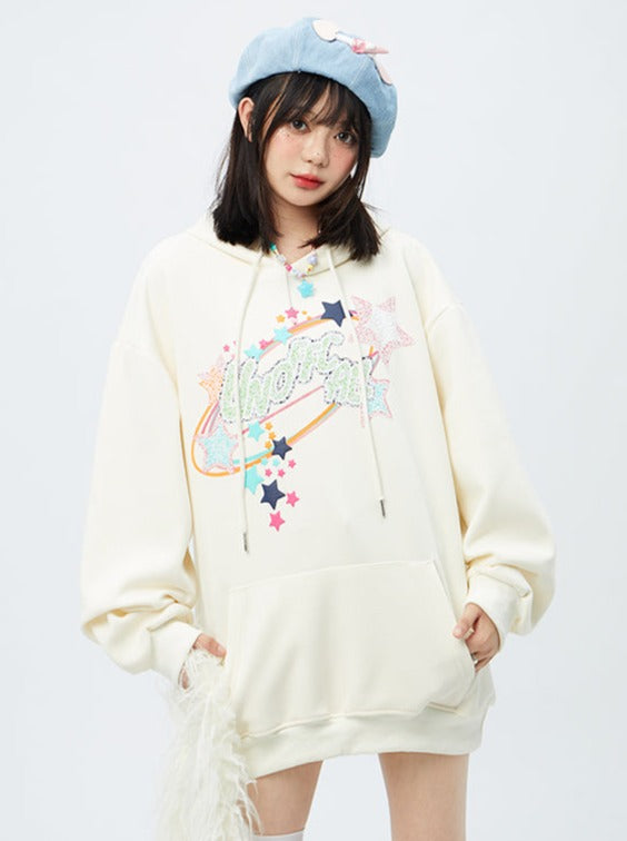 Pop Design Hooded Over Hoodie