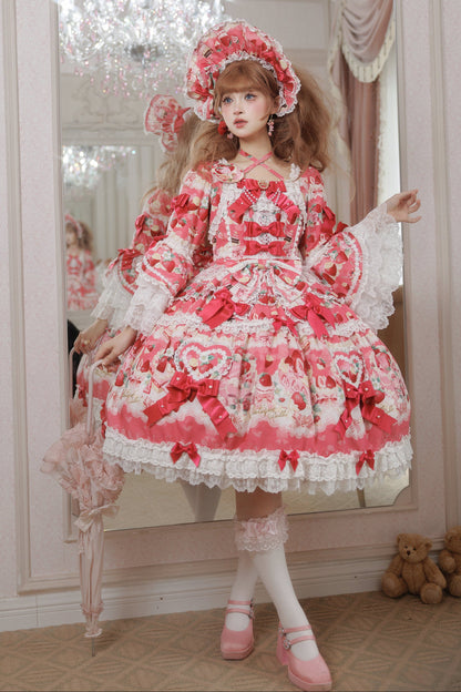 【2月27日予約締切】ストロベリーアンティークドールドレス＋フルセット＋ボンネット＋カチューシャ