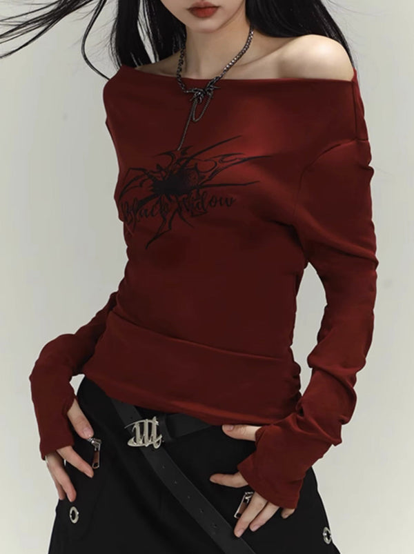 スイートスパイシーオフショルダーロンT