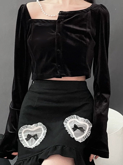 French Design Black Tops