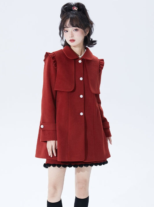 Bag Ribbon Girly Wool Coat