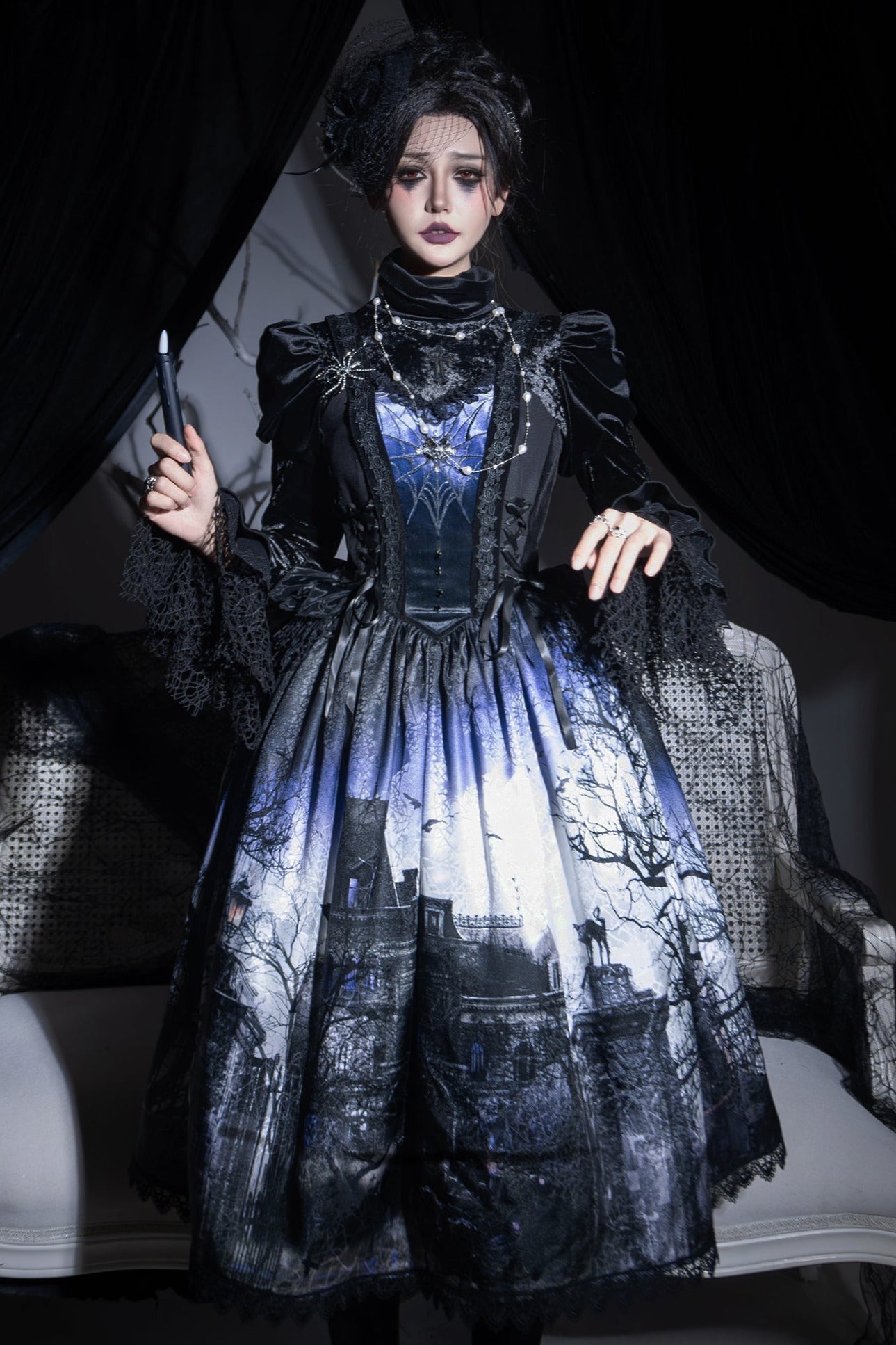 [Deadline for reservations: February 23] Horror House Spider Web Dark Gothic Suspended Dress