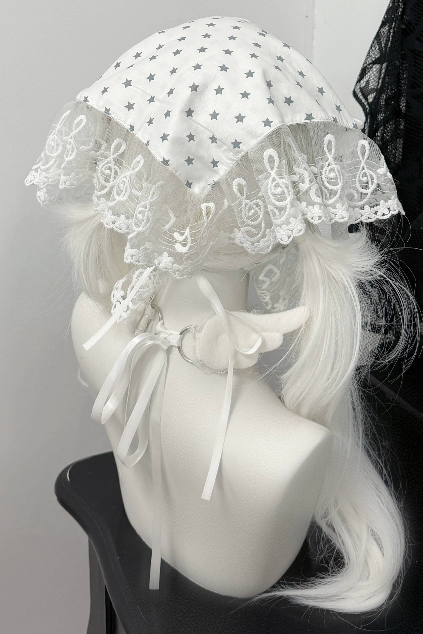 Musiknoten-Spitzen-Kopftuch