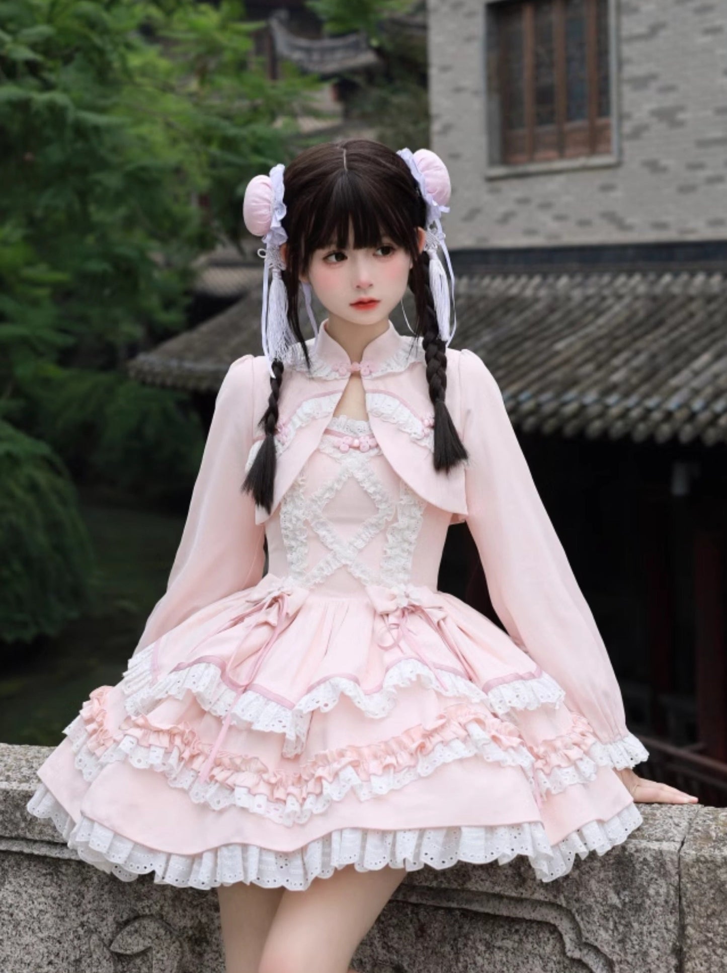 [Reservations] Sweet Frill Chinese Dress + Short Jacket