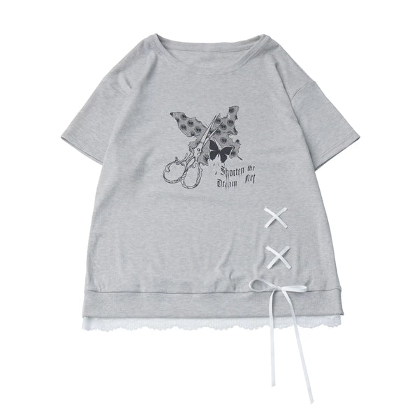 サブカルバタフライTシャツ+スカート+レッグカバー
