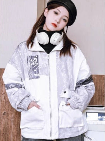 Retro Cool Stand Collar China Loose Jacket