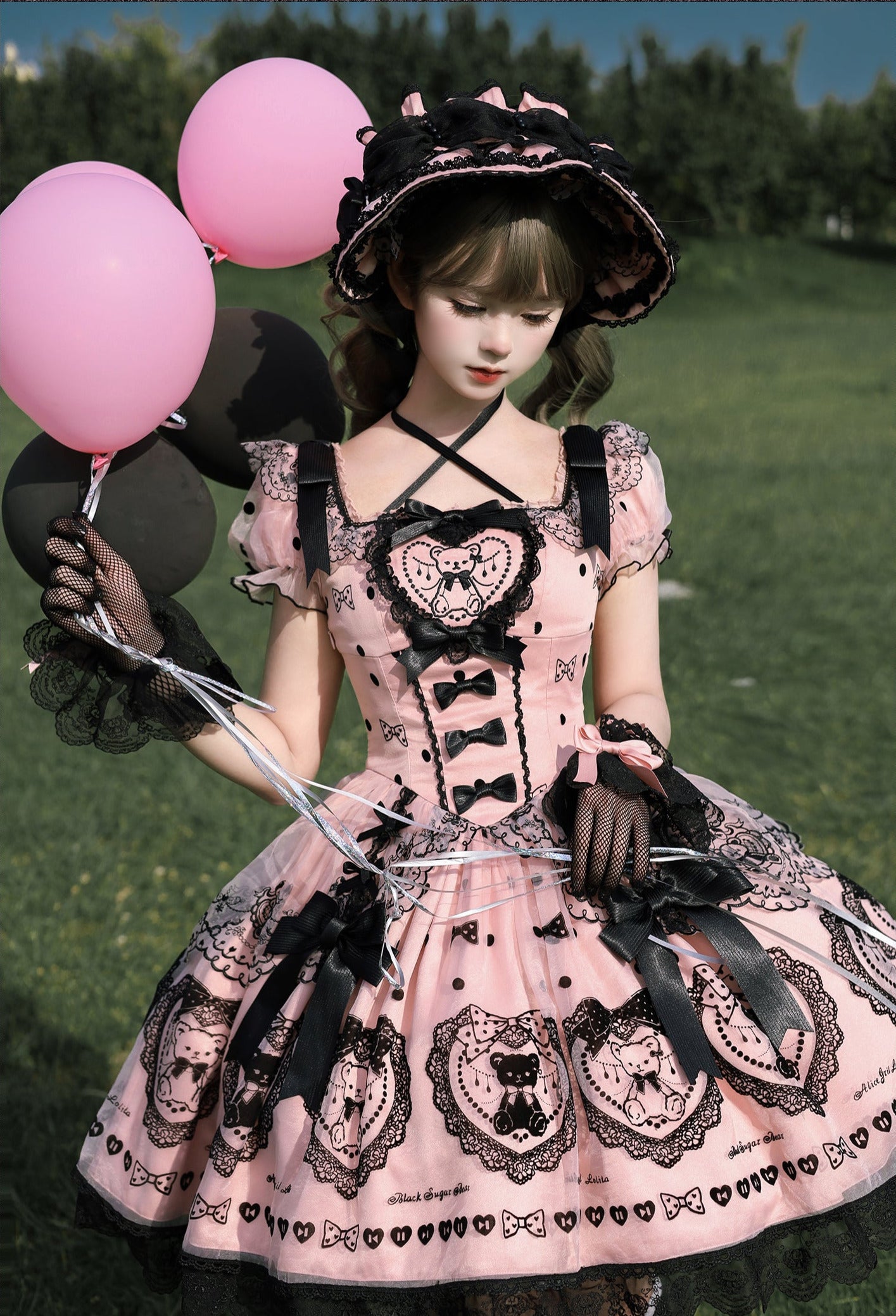 [Pre-order Deadline: September 16] Pink Purple Teddy Bear Series Sweet Princess Dress