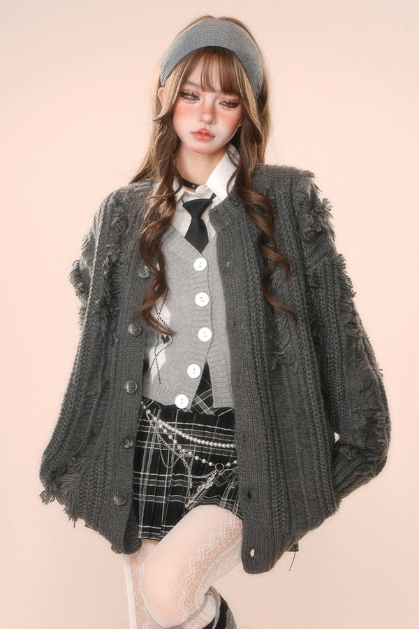 スラウチーニットルーズカーディガンジャケット