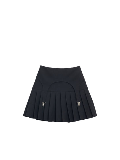 Butterfly Slim Short Jacket + Pleated Skirt