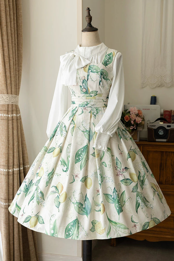 Floral Retro Sleeveless Dress + Shirt