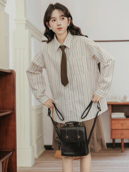 College Style Tie Stripe Shirt