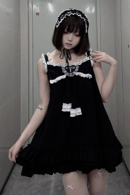 Vestido camisero de muñeca con corazón cruzado