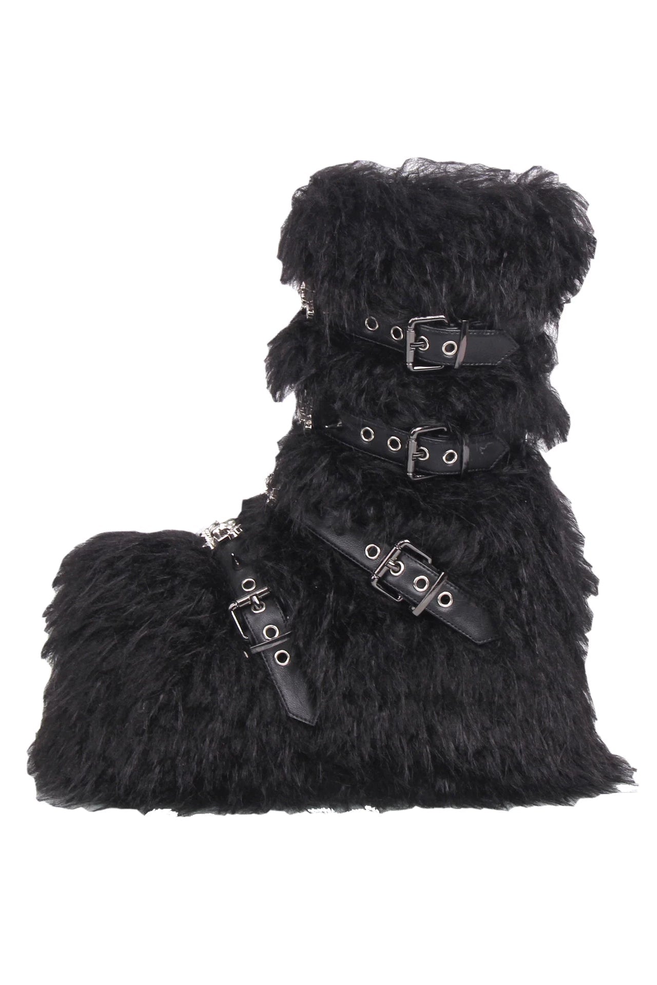 Punk Furry Buckle Boots
