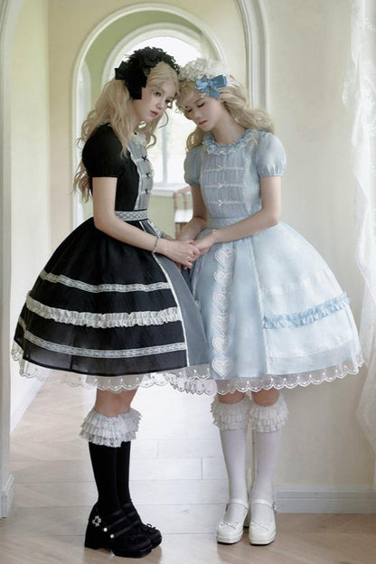 Sweet Doll Frill Ribbon Lolita Dress + Mini Ribbon Sleeves