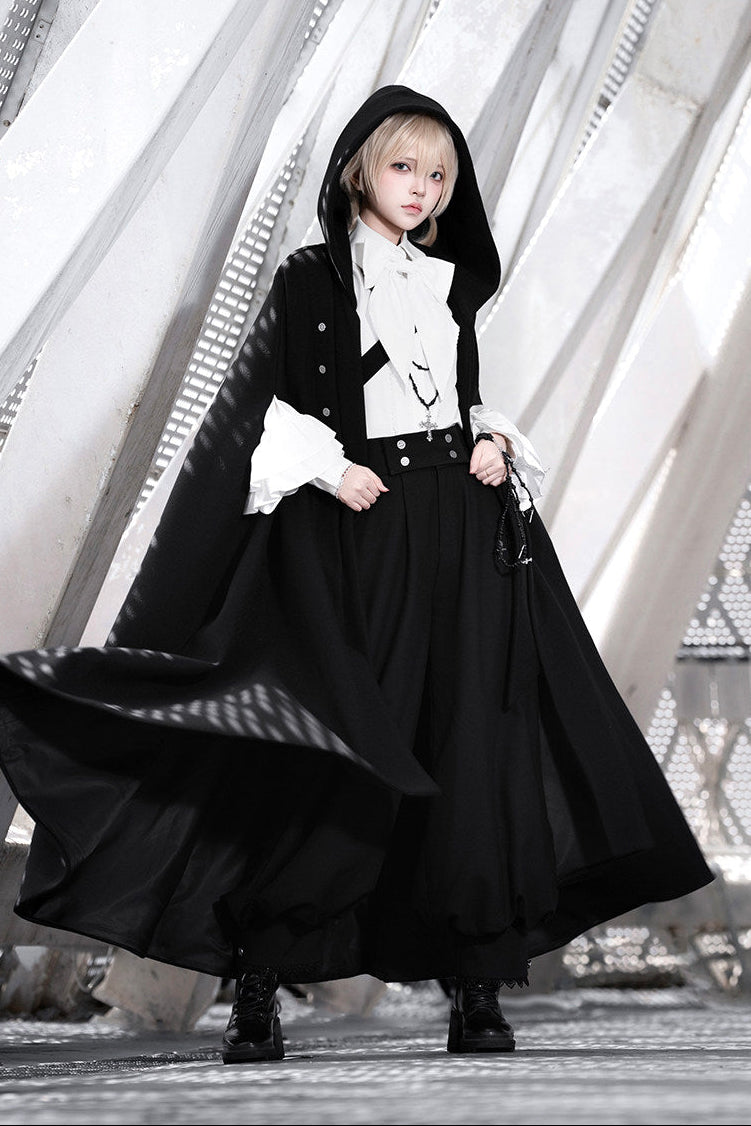 Elegant Oversized Cape Shirt and Trousers Set-Up
